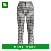 美国直邮 Elie Tahari 1h可退 格纹直筒九分裤