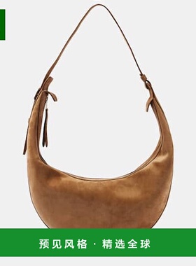 1h可退 香港直邮KHAITE 女士 Augustina 绒面革肩包 brown棕色 舒