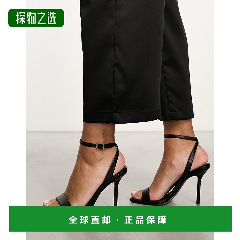 1h可退 香港直邮ASOS 女士 Nali barely there PU 设计高跟凉鞋()