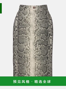 1h可退 香港直邮Gabriela Hearst 女士 Adelaide 蛇纹棉质中长半