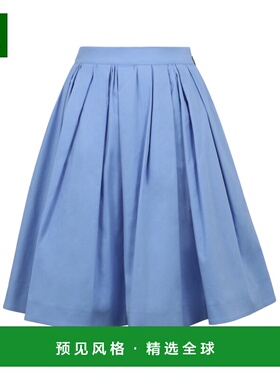 香港直邮MSGM 女士半身裙 3841MDD1225712684 SS2025 蓝色 褶皱高