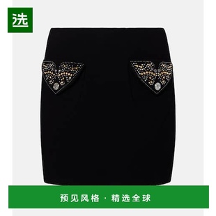 crêpe 1h可退 女士 范思哲 初剪羊毛迷你半身裙 香港直邮versace