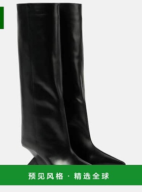 香港直邮The Attico 女士 Cheope 皮质及膝靴子 black黑色 舒适时