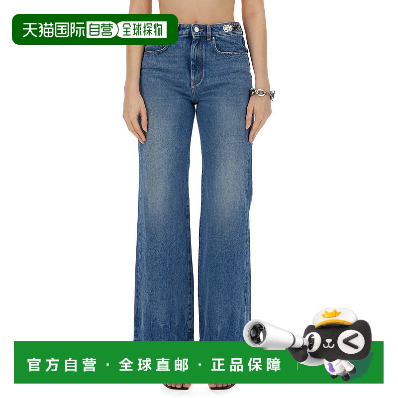 1h可退 香港直邮Rabanne 女士 logo标识牛仔长裤 24PCPA343CO0487