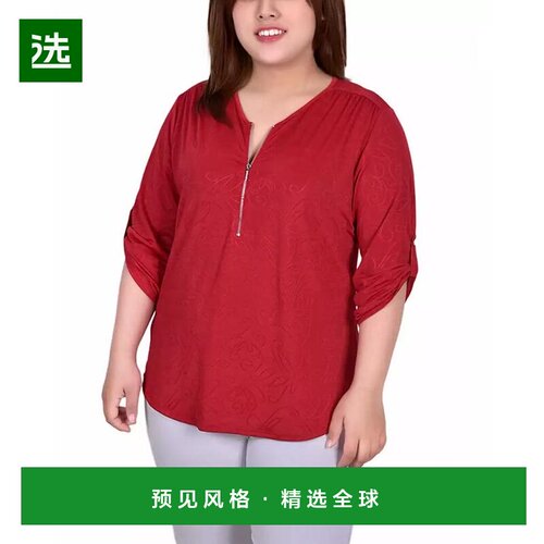1h可退 【美国直邮】ny collection 女士 衬衫花衬衫