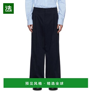 1h可退 【美国直邮】AMI 巴黎 海军蓝大号合身长裤 男装休闲裤 24