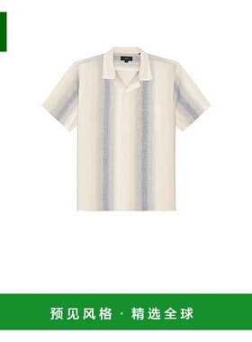 1h可退 香港直邮VINCE 男士 Marina Cabana 条纹短袖衬衫 M086415