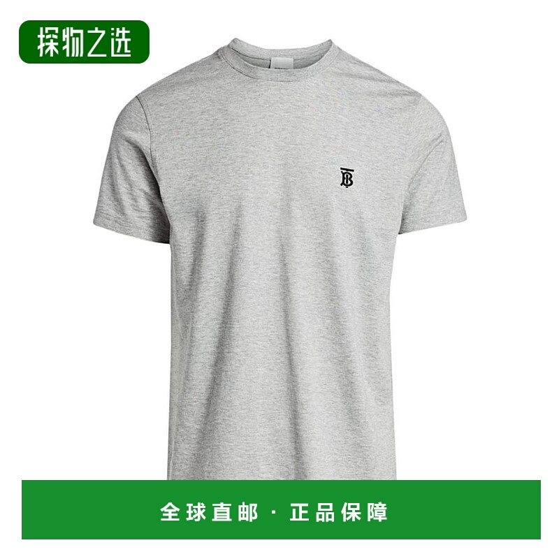 1h可退 香港直邮BURBERRY 男士T恤 80140231 AW2022 灰色 徽标短T