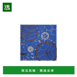 香港直邮CELINE 女士围巾 2AW902Q1707NB SS2026 蓝色 方形丝巾