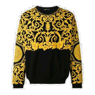 香港直邮Versace 巴洛克印花套头衫 A81933A227994A708范思哲圆领