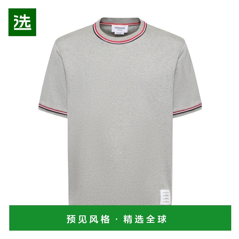 香港直邮Thom Browne 罗纹边缘棉质圆领T恤 78I-ATK009