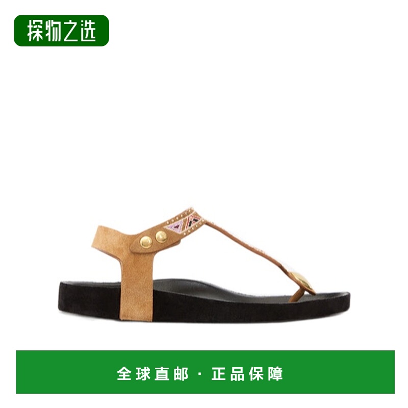香港直邮Isabel Marant 刺绣铆钉平底凉鞋 SD0115FCC2A01S