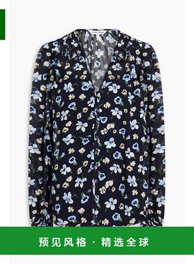 1h可退 香港直邮VERONICA BEARD 女士 Alec 印花真丝乔其纱衫 241