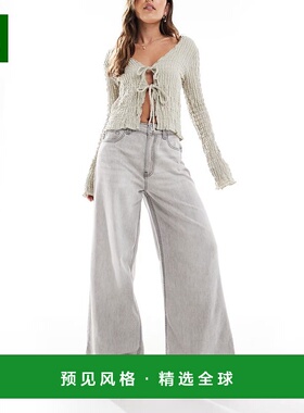 香港直邮ASOS 女士 设计阔腿牛仔裤(灰色) grey灰色 舒适时尚