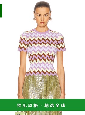 1h可退 香港直邮Versace 范思哲 女士 短袖上衣 10194421A14034