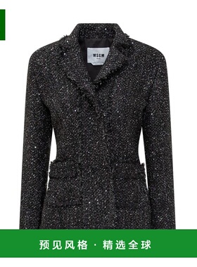 香港直邮MSGM 女士外套 3741MDG0824761999 SS2025 黑色 Jacket