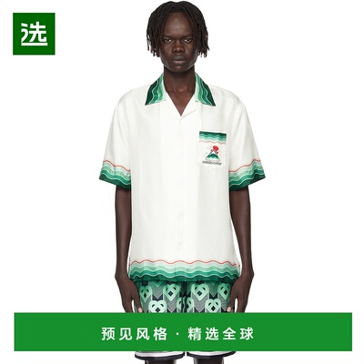 1h可退 香港直邮Casablanca 男士 白色 Montagne Ondulee Silk 短