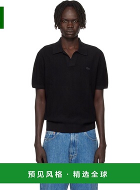 1h可退 香港直邮Lacoste 法国鳄鱼 男士 黑色开领 Polo 衫 AH5186