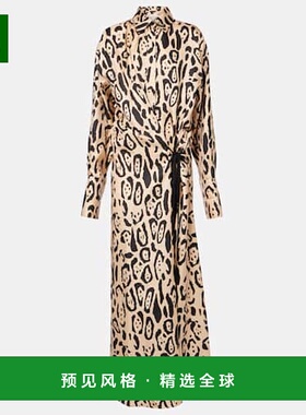 香港直邮Sportmax 斯宝麦斯 女士 Astoria 印花真丝斜纹布礼服