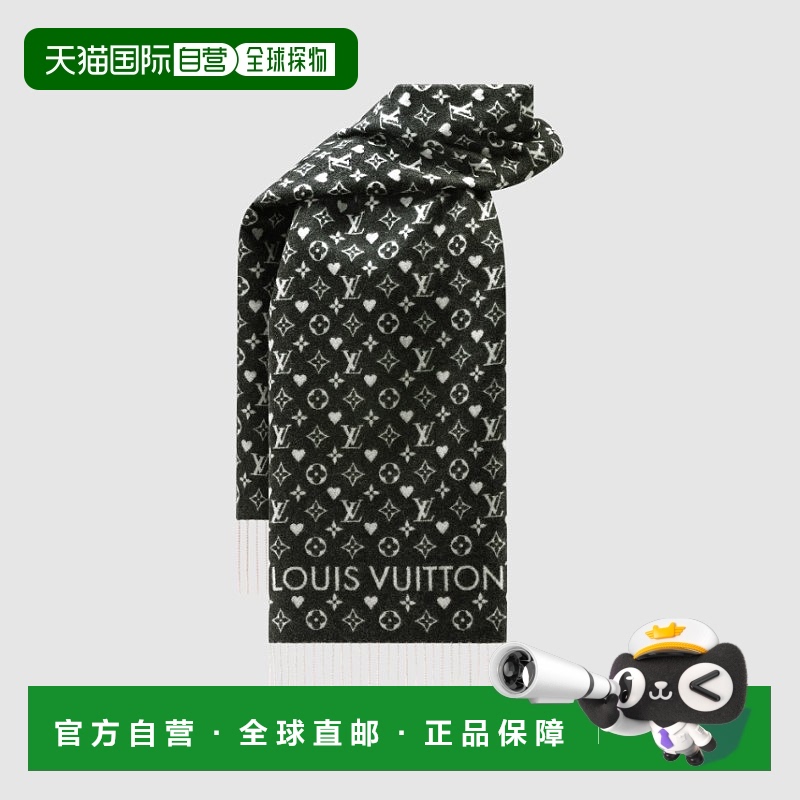 自营1h可退 欧洲直邮LV/路易威登 女士黑色羊绒围巾时尚小众高级