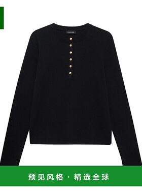 1h可退 香港直邮ANINE BING 女士 Alessia T恤 A0810314 black黑