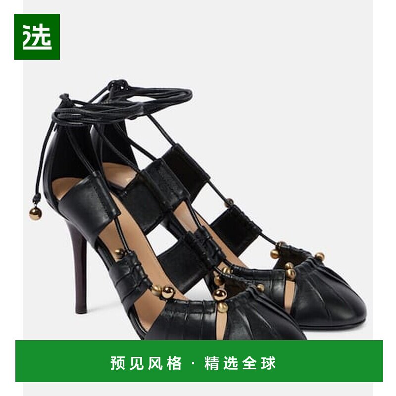 1h可退 香港直邮Chloe 蔻依 女士 Luna 皮质浅口鞋 black黑色 舒