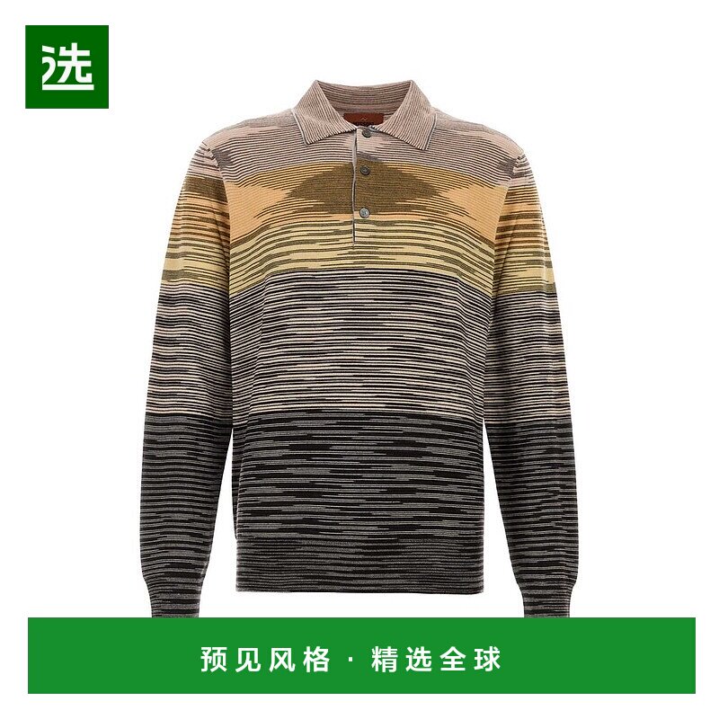 1h可退 香港直邮MISSONI 米索尼 男士 長袖 Polo 衫 US24W208BK01