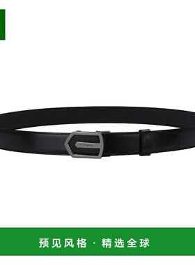 欧洲直邮S.T.Dupont法国都彭 AUTOLOCK男士皮革腰带皮带新款黑色