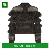 香港直邮ZIMMERMANN 女士 Rebellion 1h可退 荷葉邊繫領上衣 4326