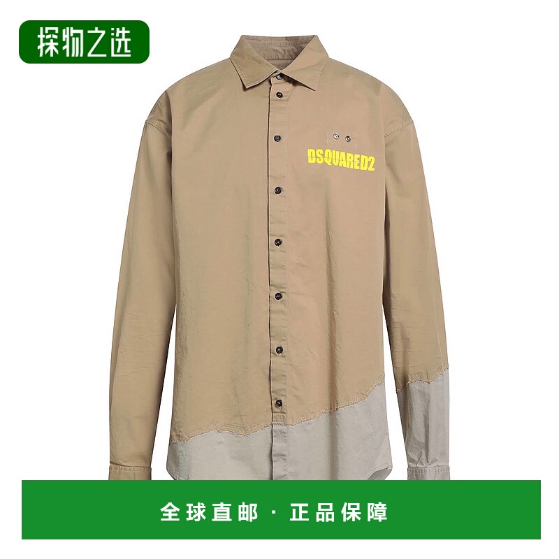 香港直邮Dsquared2 二次方 男士 花纹衬衫 beige米色 舒适时尚