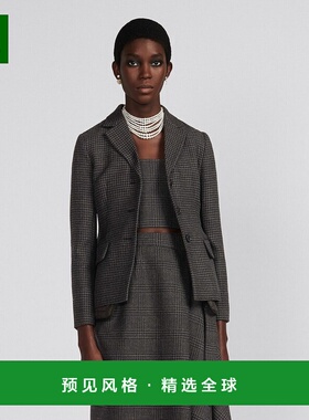 香港直邮Dior 格纹羊毛西装外套 341V59A1512迪奥