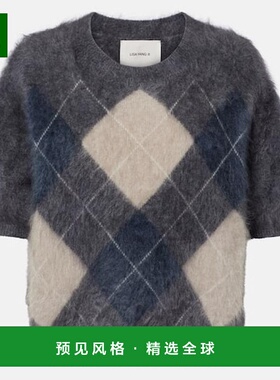 1h可退 香港直邮LISA YANG 女士 Juniper 菱形羊绒毛衣 grey灰色