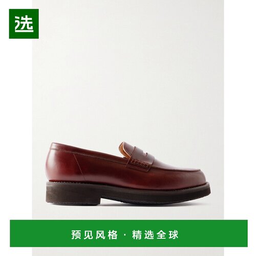 1h可退 Grenson 男士 Jago 皮质乐福鞋 115011BROWNPULLU一脚蹬