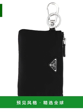 1h可退 香港直邮Prada 普拉达 男士 黑色尼龙钥匙扣 2TT1172DMKF0