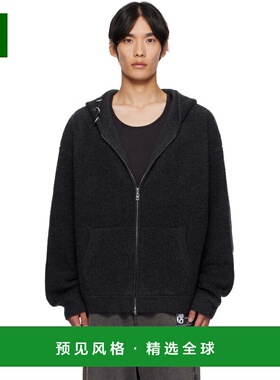 1h可退 香港直邮We11Done 男士 灰色 Bouclé Zip-Up 连帽衫 WDKJ