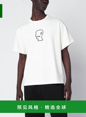 1h可退 香港直邮Brain Dead 男士 白色刺绣徽标T恤 BDF25T000047C