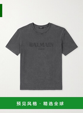 1h可退 香港直邮Balmain 巴尔曼 男士 復古標誌刺繡 T 卹 FH1EG00