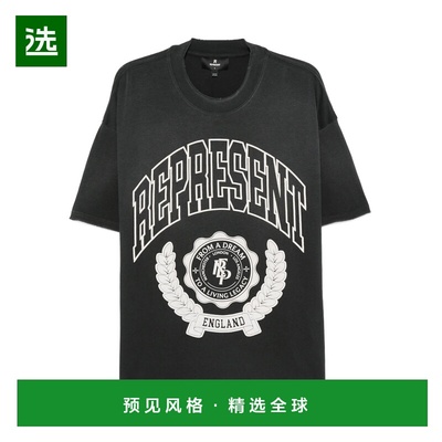 香港直邮Represent 男士T恤 MLM10017004 AW2025 黑色 Oversized