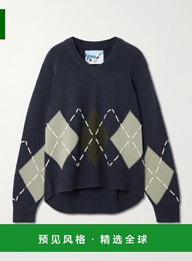 1h可退 香港直邮Arch4 女士 Sloane 刺绣菱形羊绒毛衣 KNJP24271G
