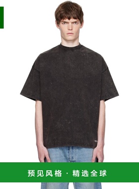 1h可退 香港直邮We11Done 男士 灰色 Dyed Oversized Basic T 恤