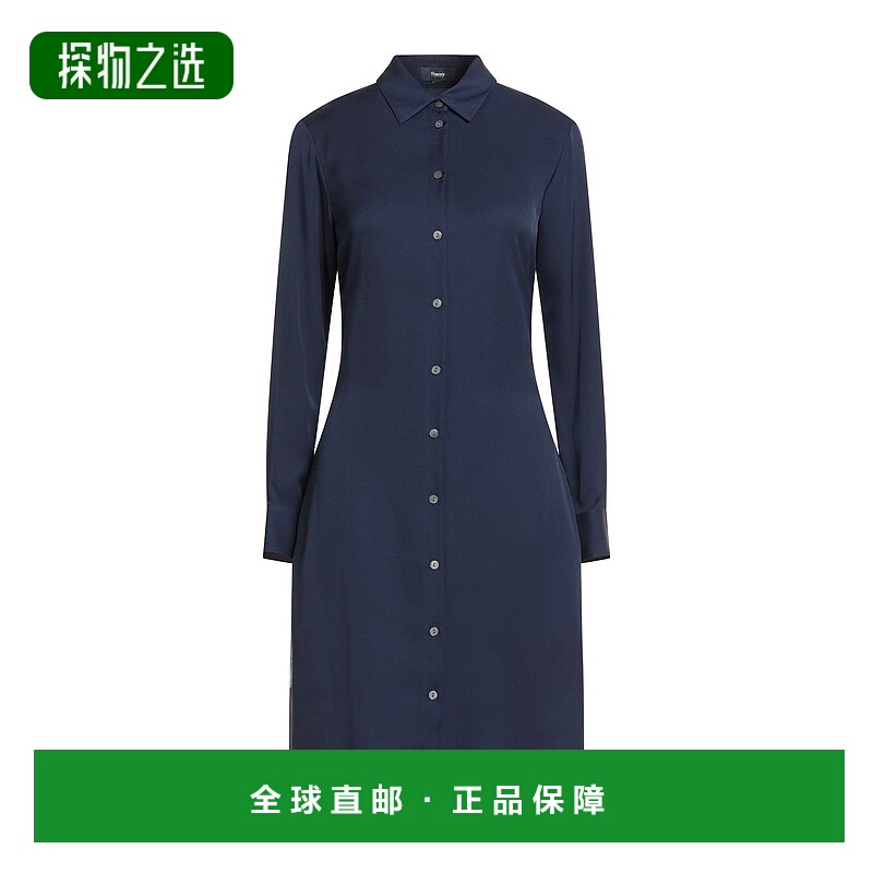 香港直邮THEORY 希尔瑞 女士 中长连衣裙 blue蓝色 舒适时尚