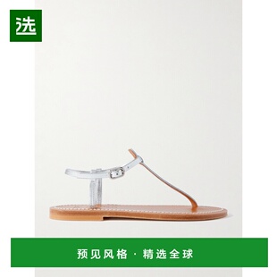 1h可退 香港直邮K.JACQUES 女士 Picon 金属感皮质凉鞋 PICONMETY