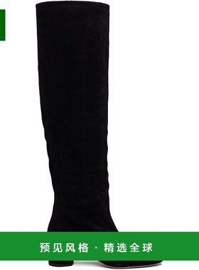 1h可退 香港直邮aeyde 女士 黑色 Willa Suede Over-Knee 高筒靴