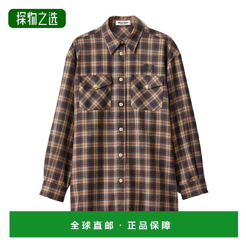 香港直邮Miu Miu 羊毛格纹衬衫 MK190616DOSOOO