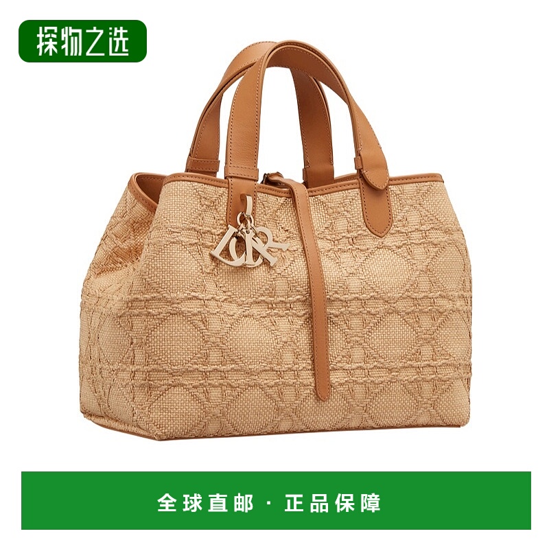 香港直邮Dior 中号Toujours 拉菲草手提包 M2821OMRN