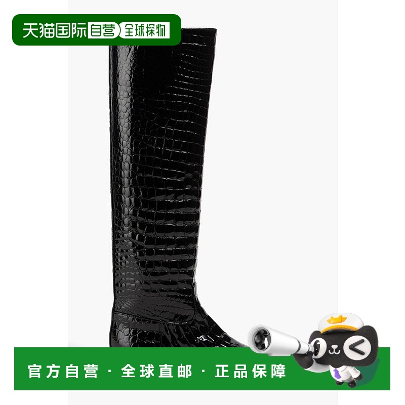 香港直邮KHAITE 女士 Marfa 鳄鱼纹皮质靴子 F1071825200BLACK