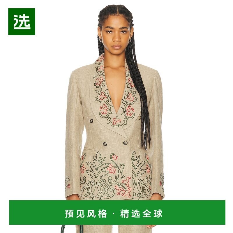 香港直邮Bode 女士 刺绣喇叭形花朵西装外套 WRS24SJ002,女装/女士精品,短外套,淘宝优惠券,粉丝福利购,淘宝优惠卷