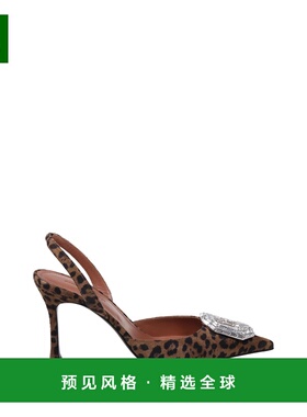 香港直邮AMINA MUADDI 女士高跟鞋 CAMELIASLING90SUEDELEOPARD