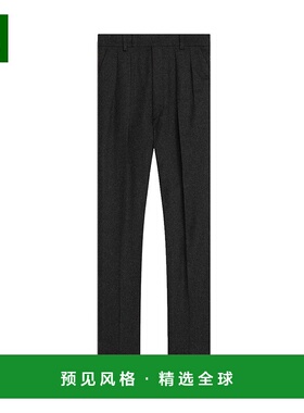 1h可退 香港直邮Celine 烟黑色羊毛九分休闲裤 2P240921C.直筒裤