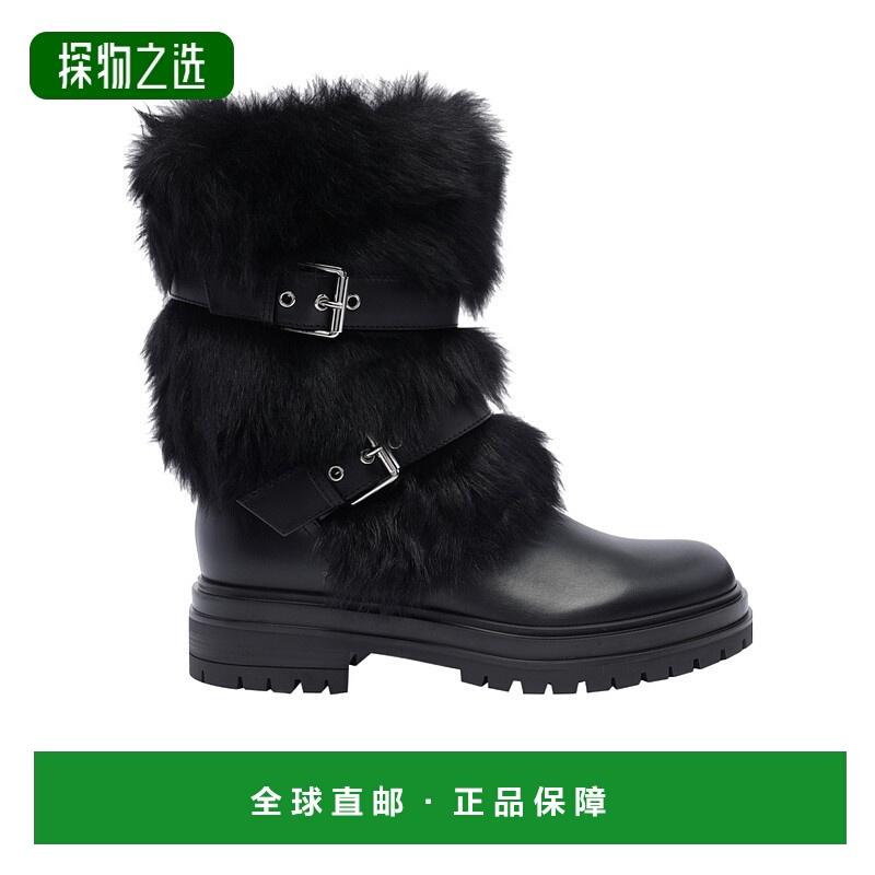 香港直邮Gianvito Rossi 圆头短筒靴 G7298420GOMCF1NENE女靴